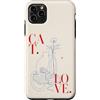 Paw Pact Prints Custodia per iPhone 11 Pro Max Vaso di fiori per amanti dei gatti che leggono libri