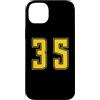 Uniform Yellow Number SUL RETRO E FRONTE Custodia per iPhone 14 Plus Giallo Numero 35 Uniforme Numerata Squadra Sportivo