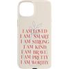 Positive Mood Club Custodia per iPhone 15 Plus Affermazioni positive amavano intelligente forte gentile coraggioso