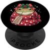 Merry Christmas Wrap Ribbon Bow Stars Xm Frog Toad, carta da regalo con pupazzo di neve e agrifoglio PopSockets PopGrip Adesivo