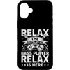 For Musician Retro Punk Humorous Sarcasm Custodia per iPhone 16 Plus Divertente Rilassati Il Bassista Qui Dicendo Sarcastico
