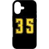 Uniform Yellow Number SUL RETRO E FRONTE Custodia per iPhone 17 Giallo Numero 35 Uniforme Numerata Squadra Sportivo