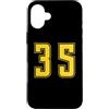 Uniform Yellow Number SUL RETRO E FRONTE Custodia per iPhone 16 Plus Giallo Numero 35 Uniforme Numerata Squadra Sportivo