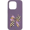 Coquette Bow Lover Custodia per iPhone 15 Pro Viola Bow Moon Charm Scacchi Cottagecore