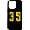 Uniform Yellow Number SUL RETRO E FRONTE Custodia per iPhone 15 Pro Max Giallo Numero 35 Uniforme Numerata Squadra Sportivo
