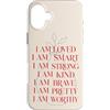 Positive Mood Club Custodia per iPhone 16 Plus Affermazioni positive amavano intelligente forte gentile coraggioso
