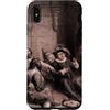 Vintage French Country Toile Custodia per iPhone XS Max Incisione antica della scena della prigione di Toile Hue Seppia