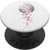 CRAZEELEBAH JAPAN INC Design giapponese con luna in fiore di ciliegio PopSockets PopGrip Adesivo