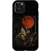 Halloween in October Custodia per iPhone 11 Pro spettrale fantasma scheletro bicicletta Halloween luna
