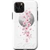 CRAZEELEBAH JAPAN INC Custodia per iPhone 11 Pro Design giapponese con luna in fiore di ciliegio