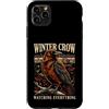 Crow Raven Winter Birdwatching Custodia per iPhone 11 Pro Max Guardare tutto Inverno Corvo Corvo Birdwatching