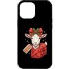 Merry Christmas Wrap Ribbon Bow Stars Xm Custodia per iPhone 12 Pro Max Carta da regalo a forma di bastoncino di zucchero, motivo: capra