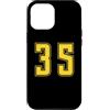 Uniform Yellow Number SUL RETRO E FRONTE Custodia per iPhone 12 Pro Max Giallo Numero 35 Uniforme Numerata Squadra Sportivo