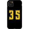 Uniform Yellow Number SUL RETRO E FRONTE Custodia per iPhone 11 Pro Max Giallo Numero 35 Uniforme Numerata Squadra Sportivo