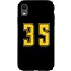 Uniform Yellow Number SUL RETRO E FRONTE Custodia per iPhone XR Giallo Numero 35 Uniforme Numerata Squadra Sportivo