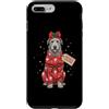Merry Christmas Wrap Ribbon Bow Stars Xm Custodia per iPhone 7 Plus/8 Plus Irish Wolfhound Dog Santa Claus - Carta da regalo con agrifoglio