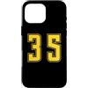 Uniform Yellow Number SUL RETRO E FRONTE Custodia per iPhone 16 Pro Max Giallo Numero 35 Uniforme Numerata Squadra Sportivo