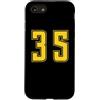 Uniform Yellow Number SUL RETRO E FRONTE Custodia per iPhone SE (2020) / 7/8 Giallo Numero 35 Uniforme Numerata Squadra Sportivo
