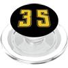 Uniform Yellow Number SUL RETRO E FRONTE Giallo Numero 35 Uniforme Numerata Squadra Sportivo PopSockets PopGrip per MagSafe