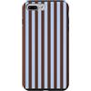 Elegant Geometric Vertical Lines Pattern Custodia per iPhone 7 Plus/8 Plus Simpatiche linee verticali estetiche a righe azzurre e marroni