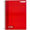 RAYLU PAPER - Quaderno con copertina rigida con spirale, 80 fogli da 70 g, quaderni dai colori vivaci, quaderni per scuola, ufficio, appunti e studio (rosso, orizzontale)