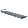 Gembird Adattatore multiporta Gembird A-CM-COMBO9-01 USB Tipo-C 9 in 1 hub USB + HDMI + VGA + PD + lettore di schede + LAN + audio da 3,5mm Grigio siderale [A-CM-COMBO9-01 ]