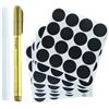 Cozevdnt Etichette per spezie, autoadesive, per scrivere, autoadesive, rotonde (4 cm di diametro), 112 pezzi, colore nero