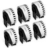 BETCKEY - 6 Rotoli di Etichette Film Rimovibili, Compatibili con DK-22225, 38mm x 30.48m, 6 Etichette a Distacco Facile Senza Residui per Stampanti QL