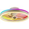 Seyxicnor RGBCW - Ventilatore da soffitto con luce, 50 cm, da incasso, a basso profilo, con app e telecomando, 6 velocità reversibili, dimmerabile, per camera da letto e soggiorno