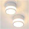 Temgin Faretti LED Bianchi Soffitto Rotondo Cubo Faretto Cucina per Interni Senza Forare, 12W IP65 Plafoniera Bagno Corridoio Cilindro Bianco Caldo Esterno IRC82 Non da Incasso Ø10cm Alluminio 2 Pezzi