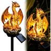Generic Dragon Solar Garden Light Stake Dragon Legacy Golden Ember Edition, statua da giardino a forma di drago, lampada da giardino calda, statuetta regalo gotica medievale, decorazione fantasy per Halloween