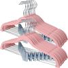 Stormix Grucce appendiabiti in velluto rosa con clip, antiscivolo, resistenti, per pantaloni, gonne, abiti, giacche, confezione da 18