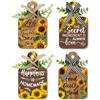 PH PandaHall 4pz Girasole Decorazione Da Pranzo Cartello Da Cucina in Legno Decorazione Da Parete, Cartelli Da Pranzo per Tagliere per La Cucina di Casa Sala Da Pranzo, 15x9cm