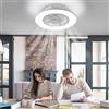YARDIN Ventilatore da soffitto con illuminazione, 36 W, dimmerabile, silenzioso, lampada a LED con ventilatore e telecomando, moderna lampada da soffitto con ventilatore per soggiorno, camera da