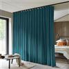MaKefeile - Tende divisorie oscuranti totali per la privacy, a pannello, isolamento termico, fonoassorbenti, per camera da letto, finestra, soggiorno, binario a soffitto, 253 cm L x 274 cm H, azzurro