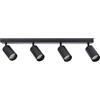 EDO Lampada Faretti da Soffitto Orientabili MALGA GU10 Nero, Faretti 4 Luce, Faretto da Parete Interno per Barra, Lampadario Moderna Plafoniera per Camera da Letto Cucina Soggiorno, Senza Lampadina