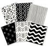 PRESSINART 6 Pezzi 6 Stili Panni da Cucina Geometrici Panni da Cucina Svedesi Riutilizzabili Asciugamani Lavabili Rettangolari Spugna di Cellulosa Bianca e Nera Fiore Linee Semplici Motivo Misto per