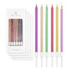 ZHAOYCSH 24 Pezzi Candeline Compleanno Lunghe e Sottili, Candele Metalliche colorato per Decorazione Torta, Festa, Anniversario, Matrimonio e Celebrazioni,Candele Eleganti in Stile Brillante