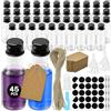 Tradylet 45 Pezzi Mini Bottiglie Per Liquore, 25ml piccole bottiglie di liquore da riempire riutilizzabili con Tappi a Vite, Spago, Etichette e Funnel, iquore per riempire liquidi per matrimoni, feste