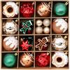 FRTmvg Set di 42 ornamenti natalizi, palline decorative infrangibili con stelle, pan di zenzero, ciambella, decorazioni per albero di Natale, casa e feste (opzione B: rosso, verde, oro)