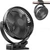 ATEngeus Mini ventilatore USB 8 pollici con batteria 10000 mAh, portatile piccolo ventilatore da ufficio, 4 velocità, doppia rotazione a 360°, con cavo USB, adatto per famiglie, uffici