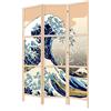 LUMASOUL Separe Divisorio Interno Monofacciale - Paravento da Interno 3 Pannelli Divisorio per Ambienti - Divisori per Interni con Motivo Giapponese - 135x172 cm