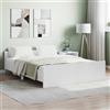 Gecheer Struttura Letto Singolo Moderno in Legno Multistrato Bianco Con Testiera e Pediera, 135x190 cm, Con Doghe