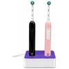 033Lab Porta Spazzolini Elettrici Doppio con Alloggiamento per 2 Basi di Ricarica, Organizer da Bagno Compatibile con Oral-B (Viola)
