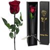 Yamonic Rosa Stabilizzata Regalo Donna,Rosa Eterna con Steli Regalo per Donne Compleanno,Idee Regali per Lei,Regali Mamma Natale San Valentino Festa della Mamma,Vera Rosa Bordeaux