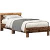 vidaXL Struttura del Letto Legno Vecchio 90 x 190 cm Legno Multistrato, Mobili per Camera, Letto in Legno, Design Rettangolare, Base con Listelli, Arredamento Contemporaneo, Semplice e stiloso