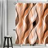 Uiiooazy Tenda Doccia Antimuffa, Tenda da Doccia 180x220cm Arancia Righe Sfumata Geometrico Moderna Tende da Bagno Tessuto Lavabile Impermeabile Poliestere Tende per Vasca da Bagno con 12 Anelli