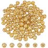 DICOSMETIC 100 Pz Perline Distanziali in Filigrana di Ottone Set 6 mm Perline Sfuse Perline Rotonde Cave Perline di Metallo Non Placcato per Orecchini Creazione di Gioielli Progetti, Foro: 1mm
