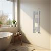 NRG Radiatore per bagno cromato con porta asciugamani riscaldato e curvato - 1000×300 mm