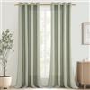 CUTEWIND Tende Lino con Anelli Verde Salvia per Interni Camera da Letto Moderna 2 Pezzi, 140x300 CM, Tenda da Interno Semitrasparente per Soggiorno Salotto Eleganti Finestra Cameretta